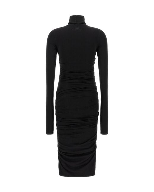 Elisabetta Franchi Black Turtleneck Dress