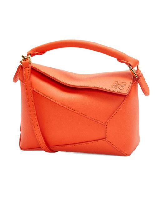 Loewe Orange Mini Puzzle Top Handle Bag