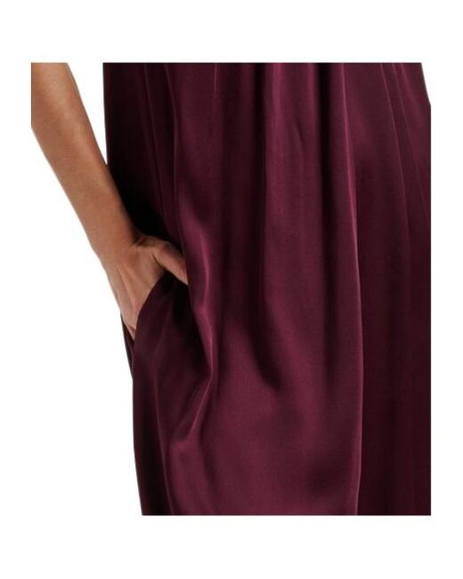 Stella McCartney Purple Embellished Halterneck Satin Jumpsuit