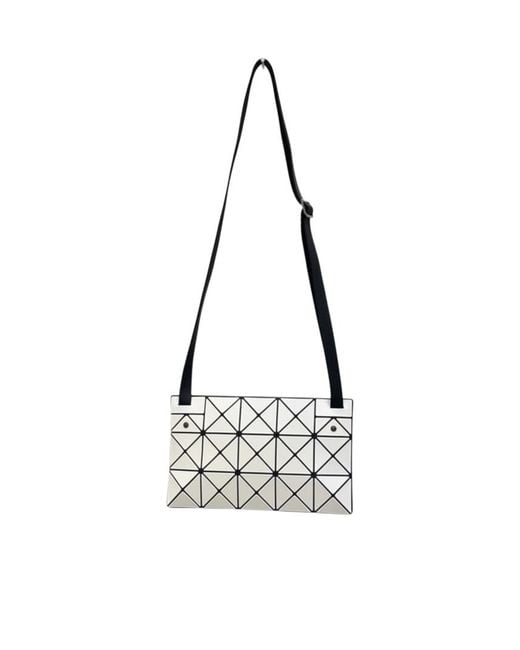 Issey Miyake White Geometric-Panelled Shoulder Bag