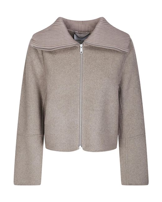 Samsøe & Samsøe Gray Cropped Wool Jacket