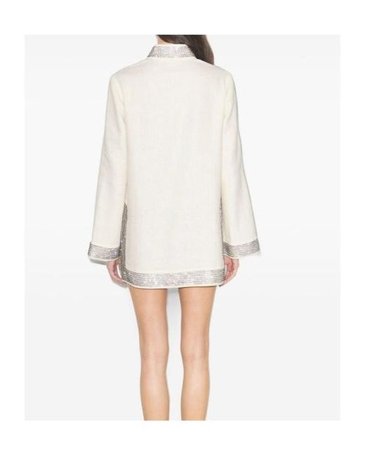 Tory Burch White Embellished Linen Tunic