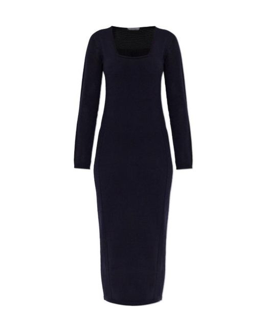 Max Mara Blue Sophia Square Neck Dress