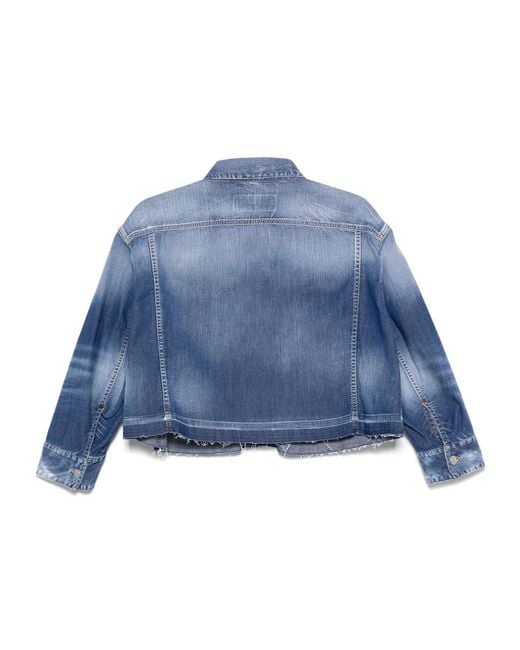 DSquared² Blue Summer Lovers Medium Wash Maxi Denim Jacket