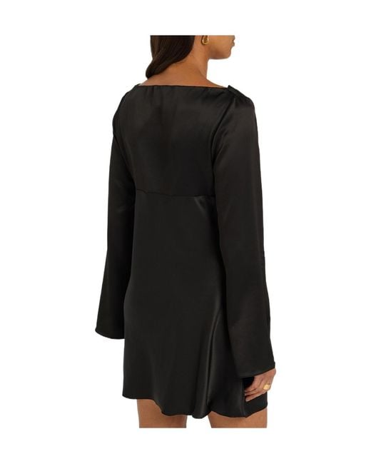 Reformation Black Satin Mini Dress
