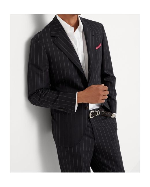 Brunello Cucinelli Blue Wool Blazer for men