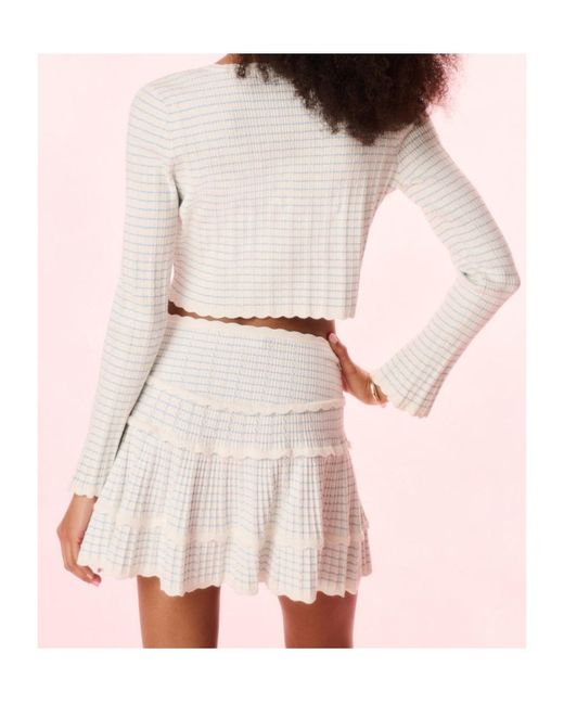 LoveShackFancy White Media Cropped Cardigan