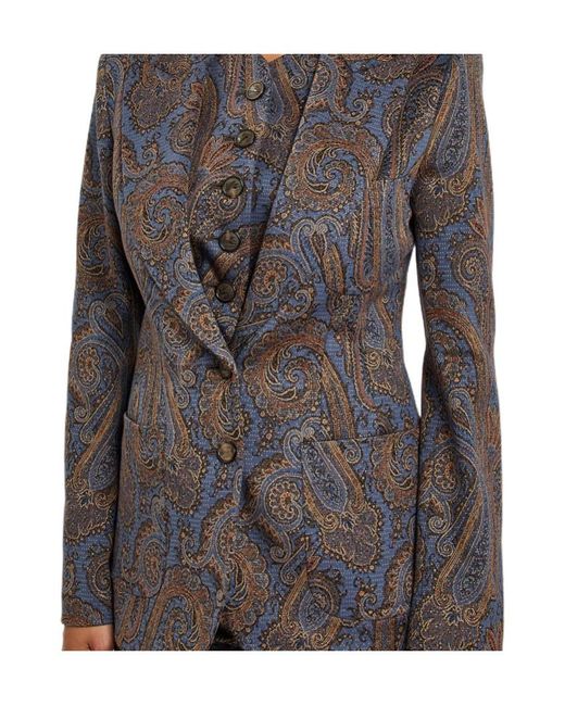 Etro Blue Versatile Luxe Fitted Blazer