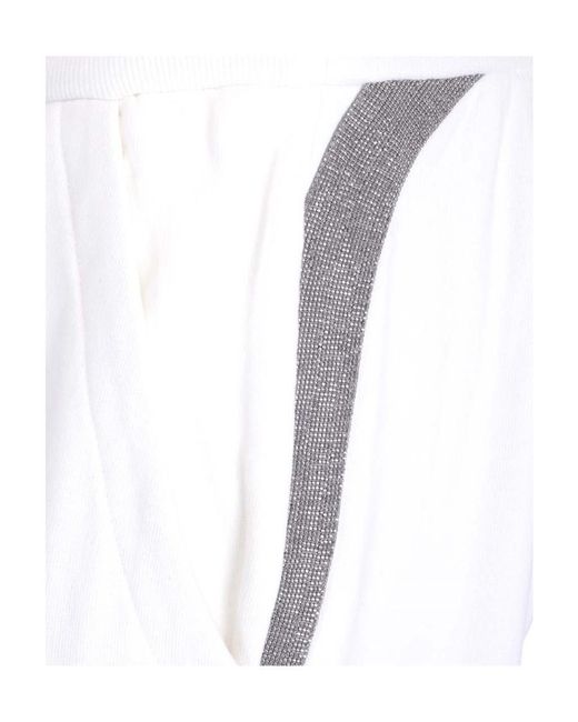 Brunello Cucinelli White Drawstring-Waist Joggers