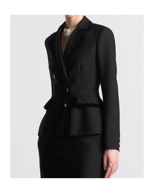 Dior Black Christian Marlène Double-Breasted Jacket