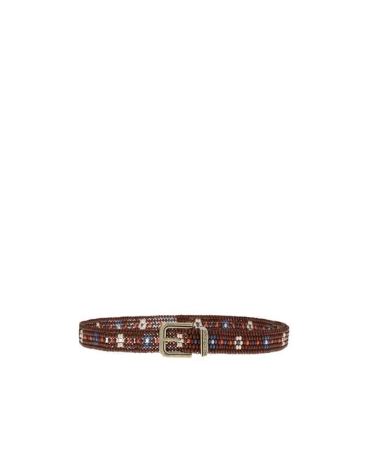 Etro Brown Beaded Floral Belt