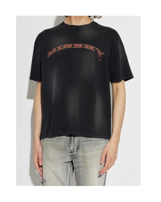 M I S B H V Black Short-Sleeve T-Shirt for men