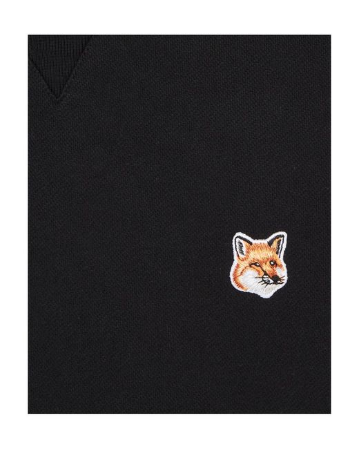 Maison Kitsuné Blue Classic Hoodie Decorated With Fox Head for men