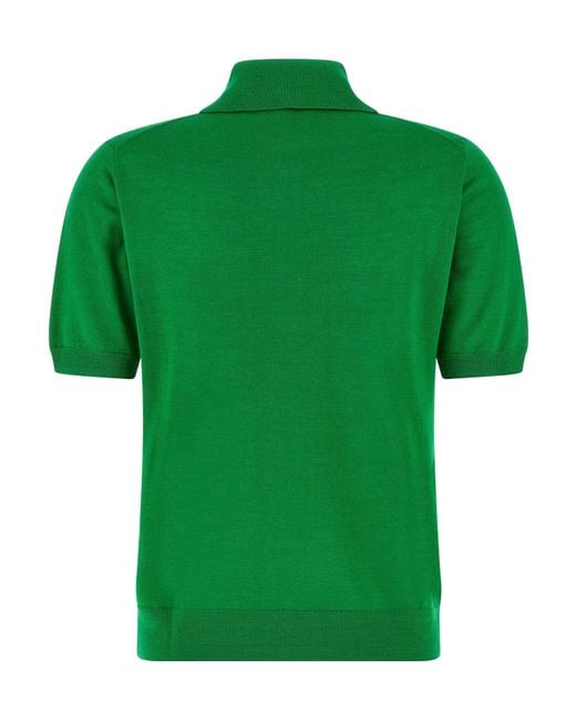 P.A.R.O.S.H. Green Short-Sleeved Knitted Polo Shirt