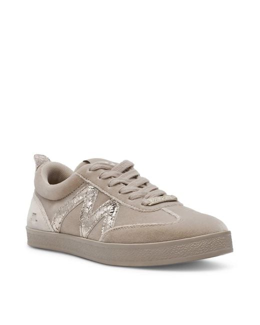 Steve Madden Gray Spliced Leather Panel Sneakers