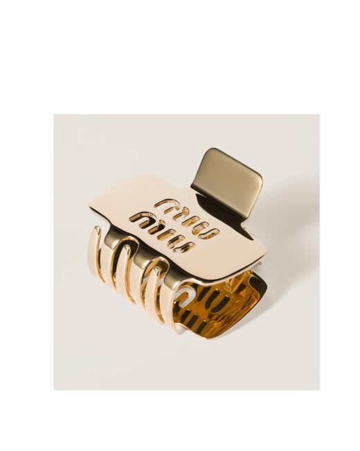 Miu Miu Natural Logo-Detailed Hair Clip