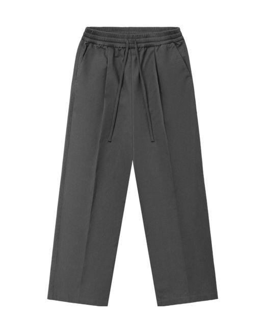 Fear Of God Gray Cotton Twill Pleat Front Drawstring Pant for men