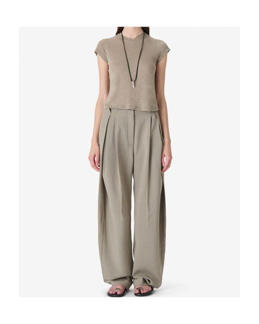 IRO Brown Sybel V-Neck T-Shirt