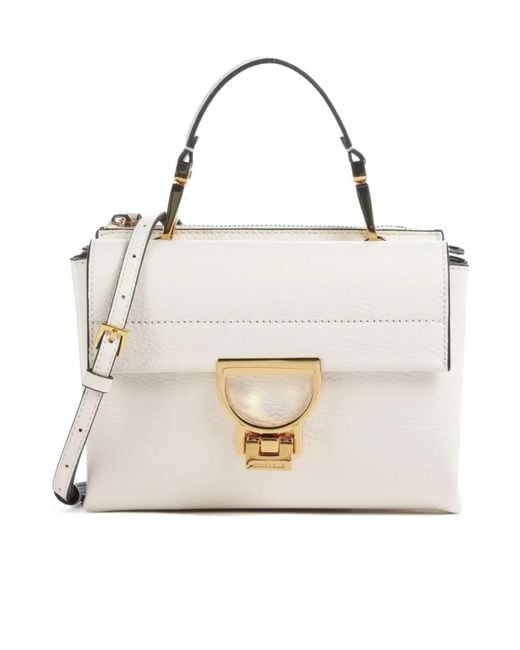 Coccinelle Natural Top Handle Flap Shoulder Bag