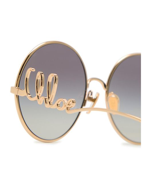 Chloé White Round-Frame Sunglasses