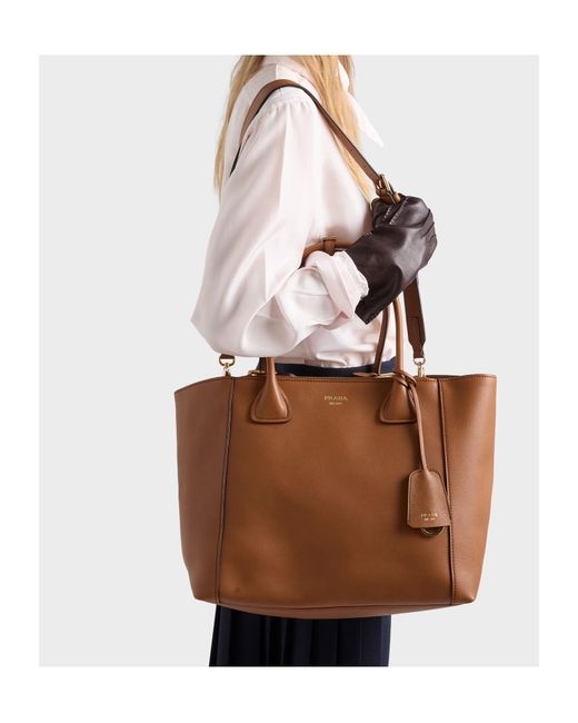 Prada Brown Large Leather Tote Bag