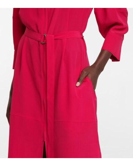Stella McCartney Red Silk Midi Dress