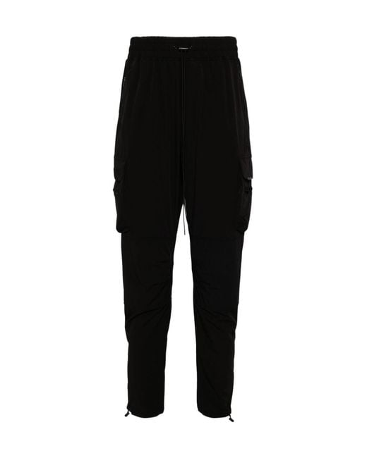 Represent Black 247 Tapered Drawstring Cargo Trousers for men