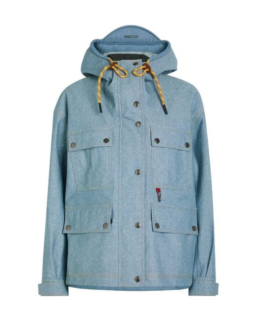 Moncler Blue Beziers Waterproof Hooded Denim Jacket