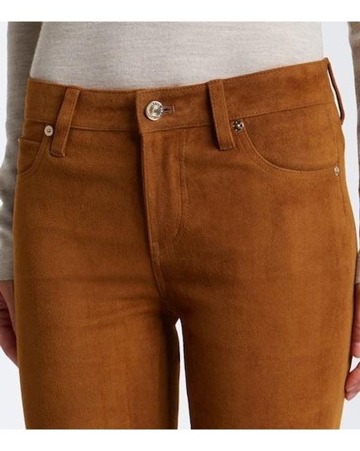 FRAME Brown Flared Casual Trousers