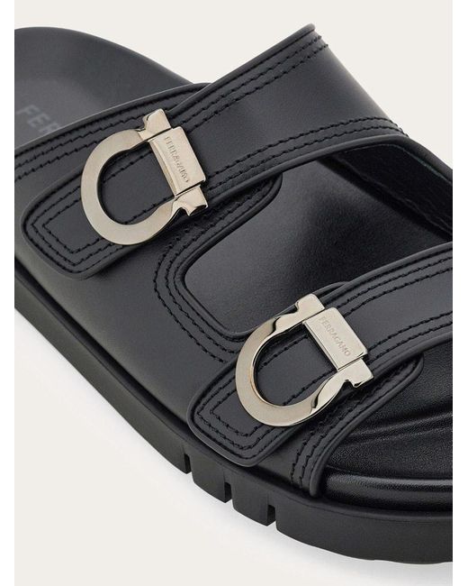 Ferragamo Black Ferragamo Double-Strap Sandals for men