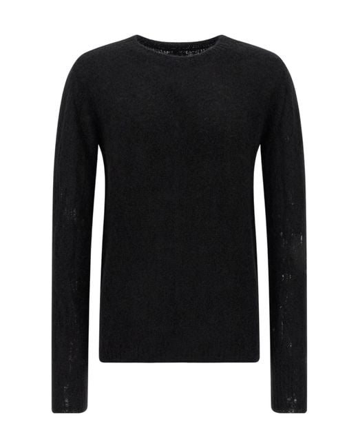 Thom Krom Black Crew-Neck Long-Sleeve Sweater for men
