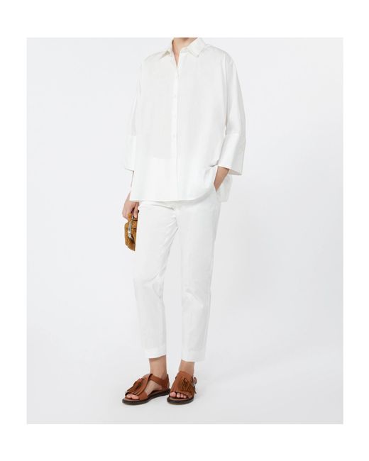 Weekend by Maxmara White Cropped Cigarette Trousers