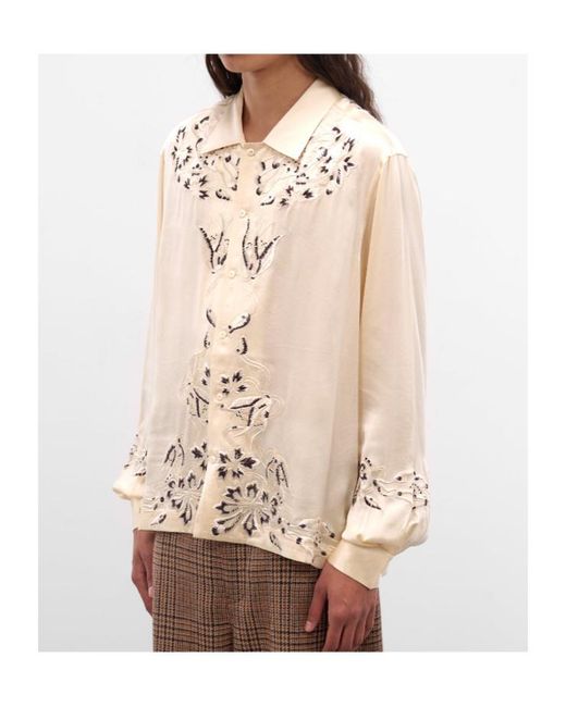 Bode Metallic Phantasm Embroidered Long Sleeved Shirt for men