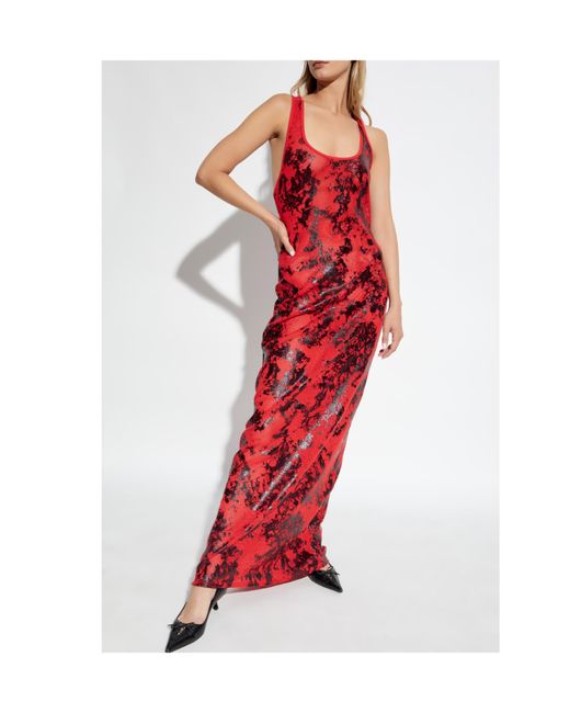 DIESEL Red C-Finishnet Maxi Dress