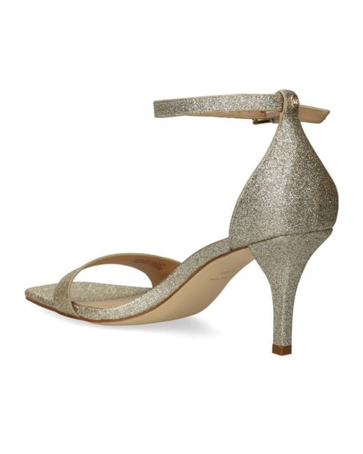 Michael Kors Metallic Michael Glitter Buckle-Fastened Sandals