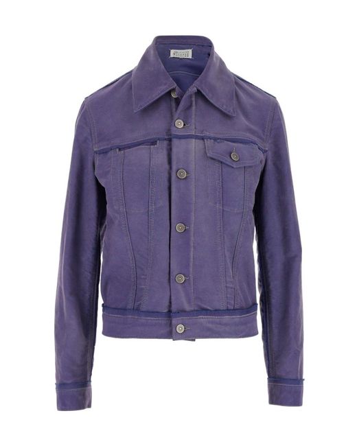 Maison Margiela Blue Oversized-Collar Denim Jacket