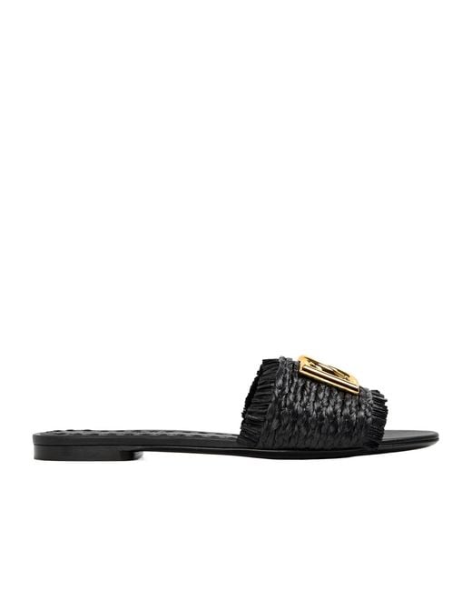 Dolce & Gabbana Black Solid Flat Shoes