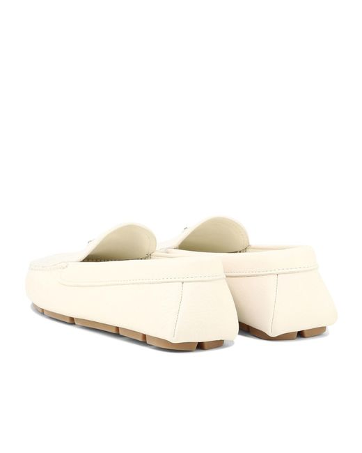 Prada Natural Logo Plaque Slip-On Loafers for men