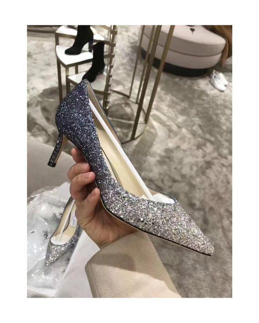 Jimmy Choo White Romy60 Pointed Heels