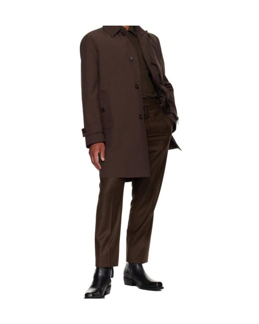 Ferragamo Brown Long Sleeve Windbreaker for men