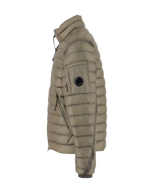 C P Company Green High Collar Dd-Shell Bomber Jacket for men