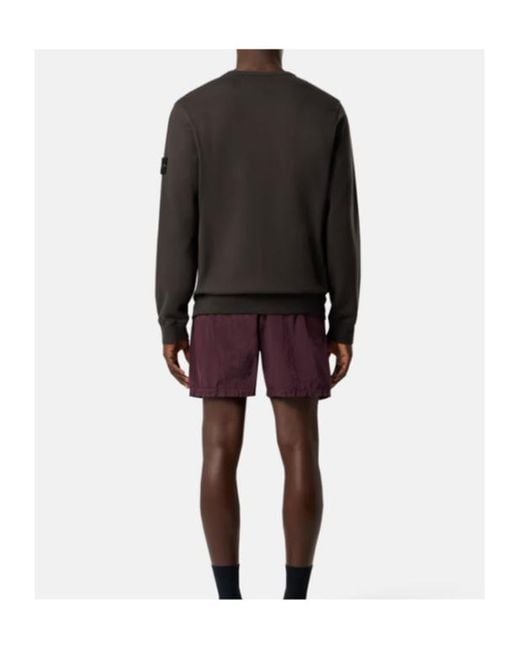 Stone Island Black Logo Patch Crewneck Sweatshirt for men