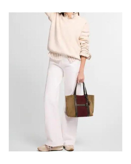 Hogan Brown Script Shopping Bag Small
