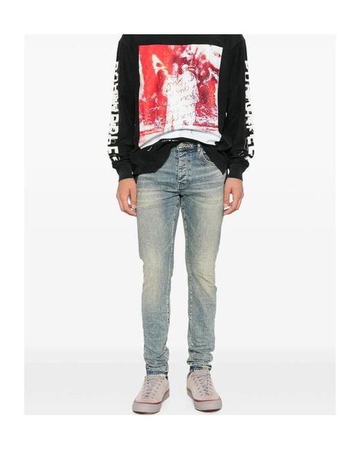 Purple Brand Blue Straight Leg Jeans for men