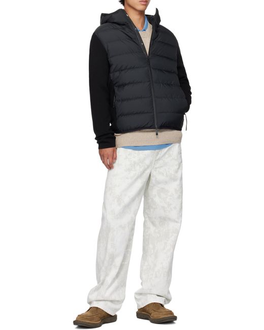 Moncler Black Zip-Up Long-Sleeved Cardigan for men