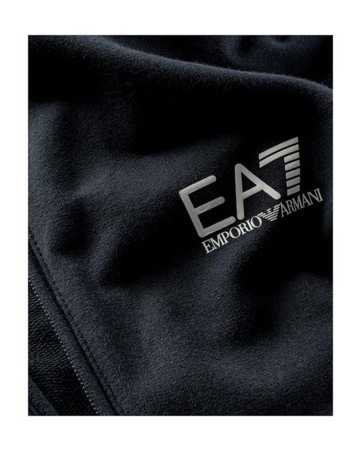 EA7 Blue Chest-Logo Lightweight Jacket for men