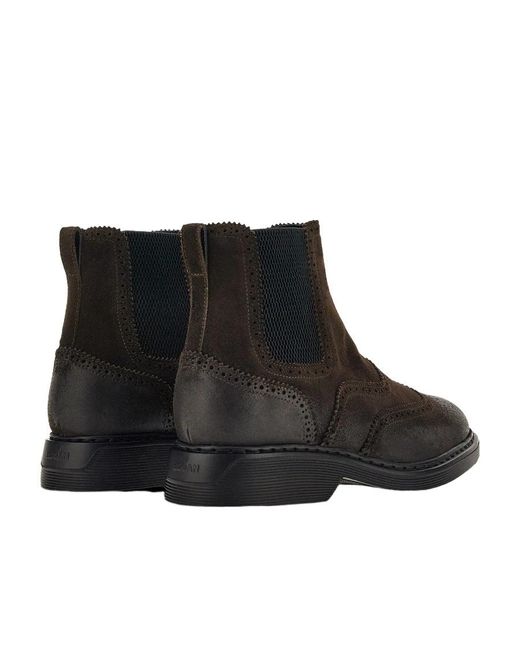 Hogan Black Round-Toe Chelsea Boots for men