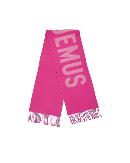 Jacquemus Pink Logo Tassel Scarf