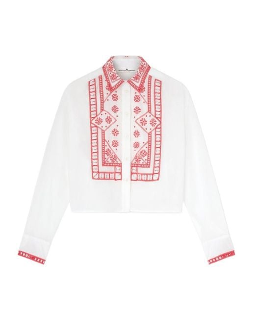 Ermanno Scervino White Manjaro Embroidered Muslin Shirt