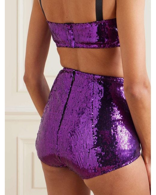 Dolce & Gabbana Purple Sequined Briefs